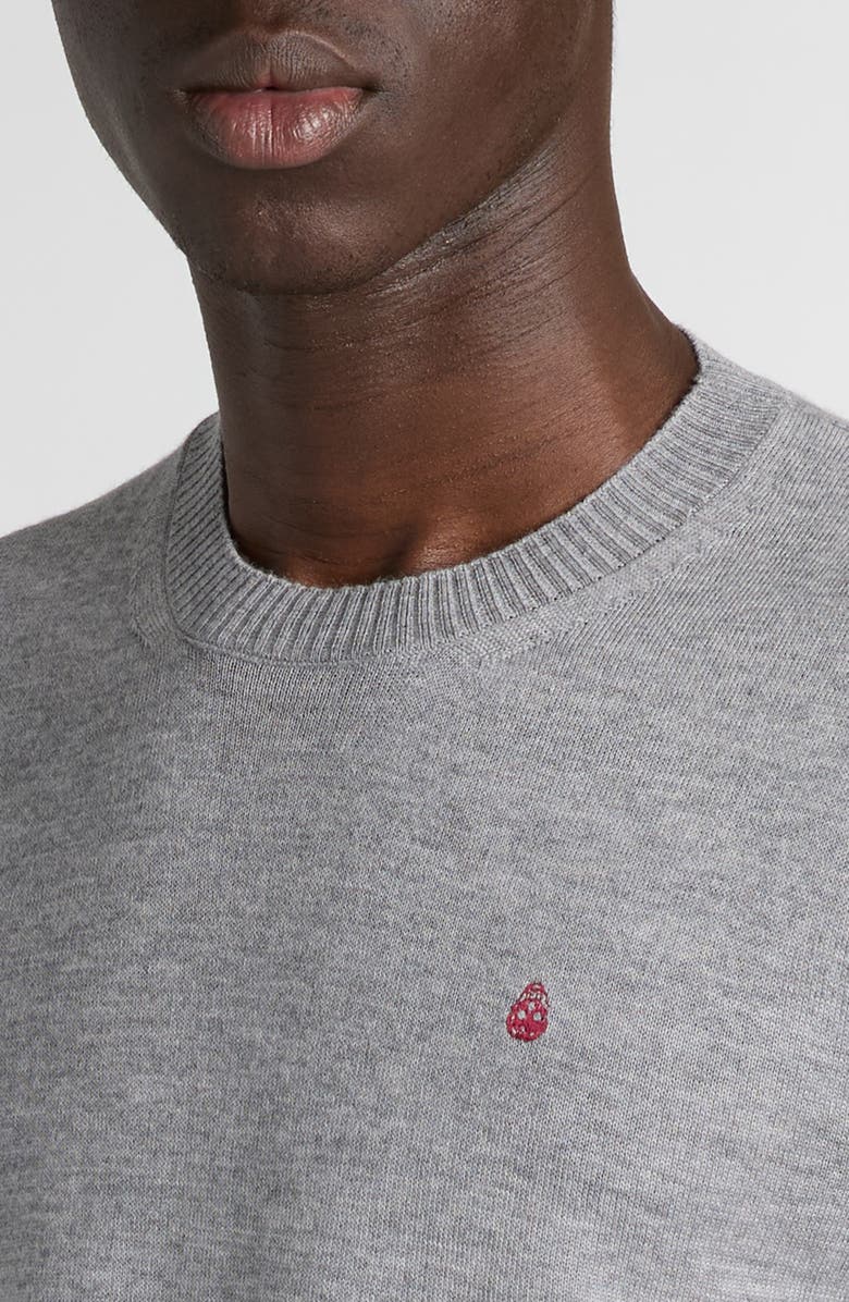 McQueen Wool Crewneck Sweater, Alternate, color, Palegrey/ Bordeaux