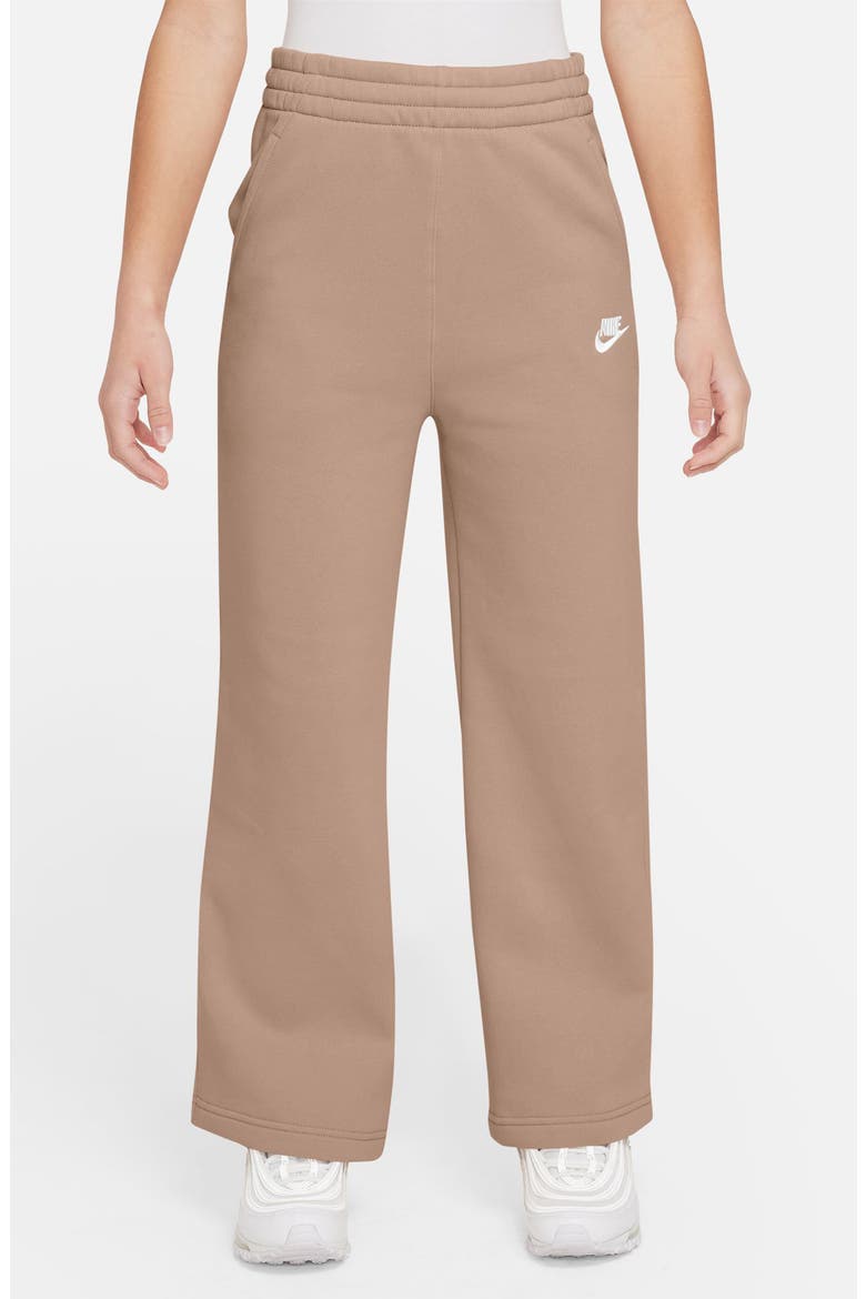 Kids' Sportswear Club Fleece Wide Leg Sweatpants, Main, color, 200 HEMP/HEMP/WHITE