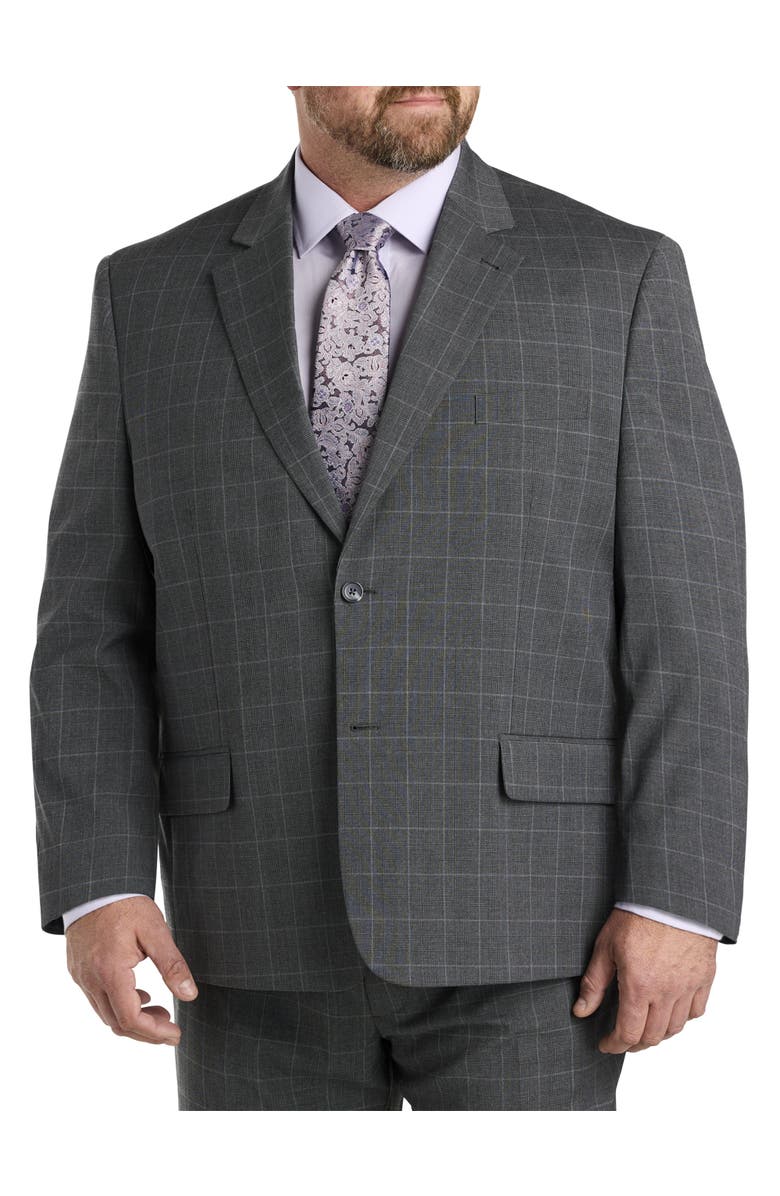 Oak Hill by DXL Houndstooth Jacket-Relaxer Suit Jacket, Main, color, 