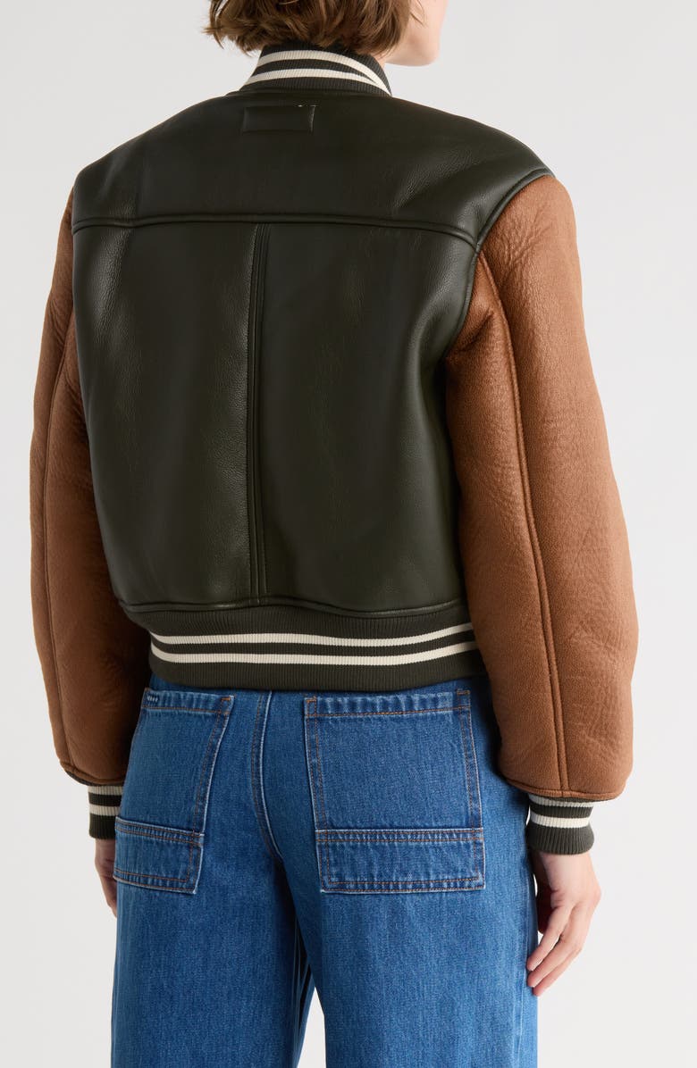 BLANKNYC Faux Shearling Lined Faux Leather Bomber Jacket, Alternate, color, All Nighter