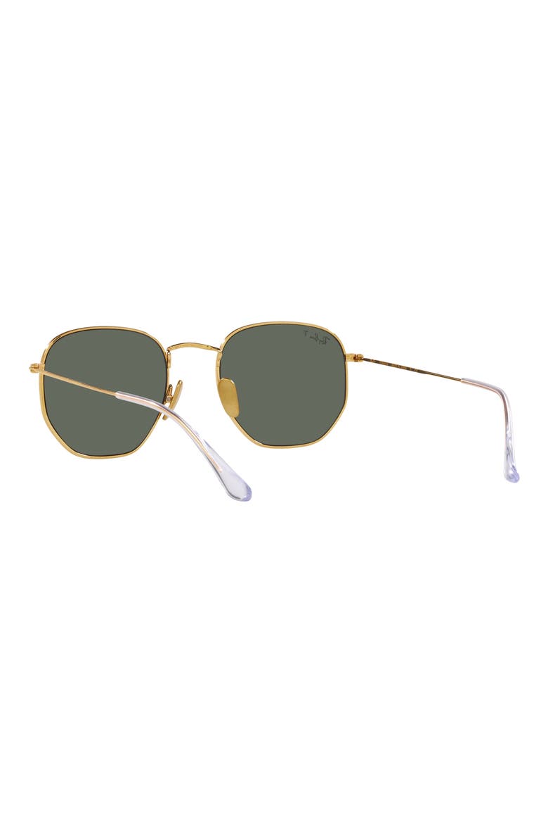 54mm Polarized Irregular Hexagonal Sunglasses, Alternate, color, YELLOW GOLD