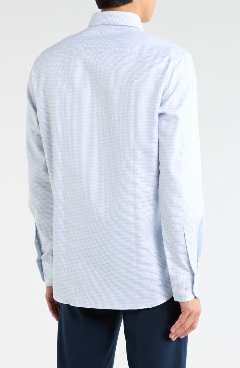 Eterna Modern Fit Twill Button Front Shirt, Alternate, color, Blue