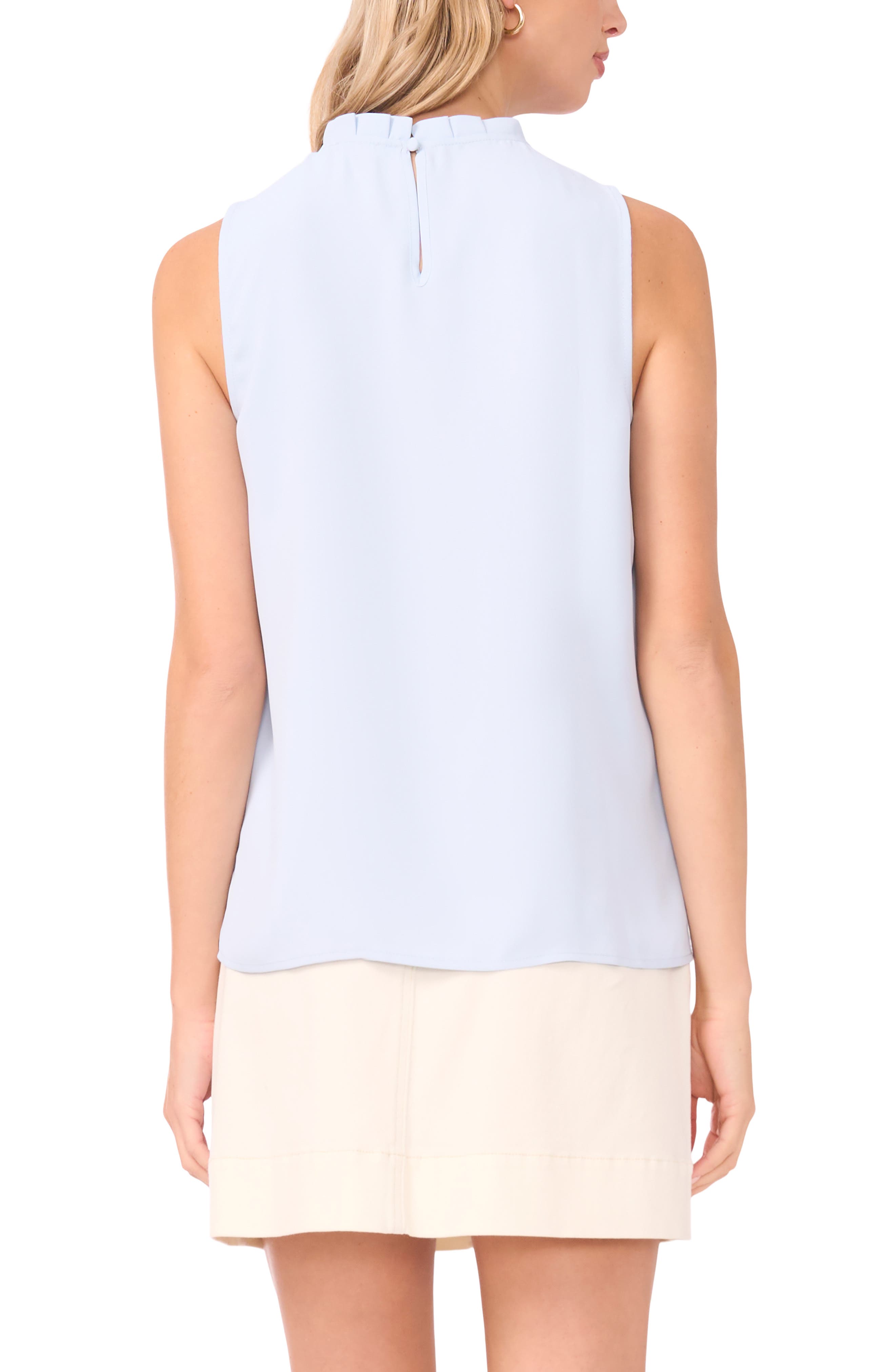 Vince Camuto Pleated Mock Neck Woven Top (Women) | Nordstromrack