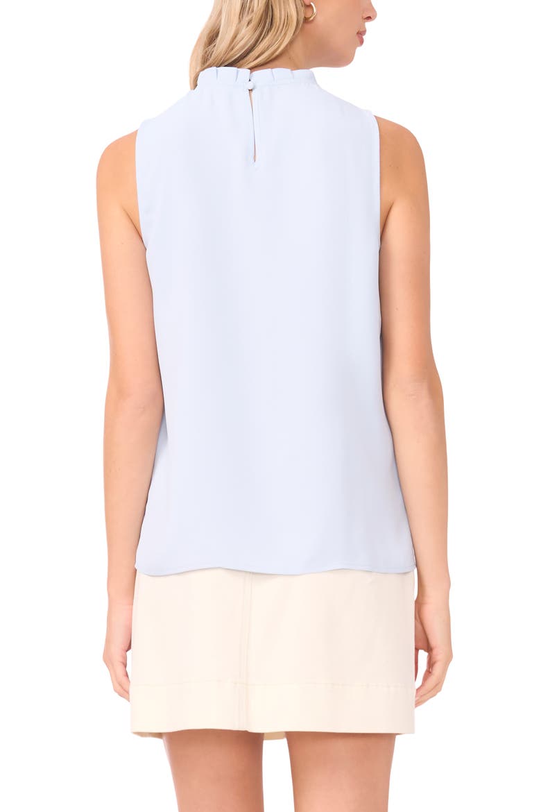 Pleated Mock Neck Woven Top, Alternate, color, SKY
