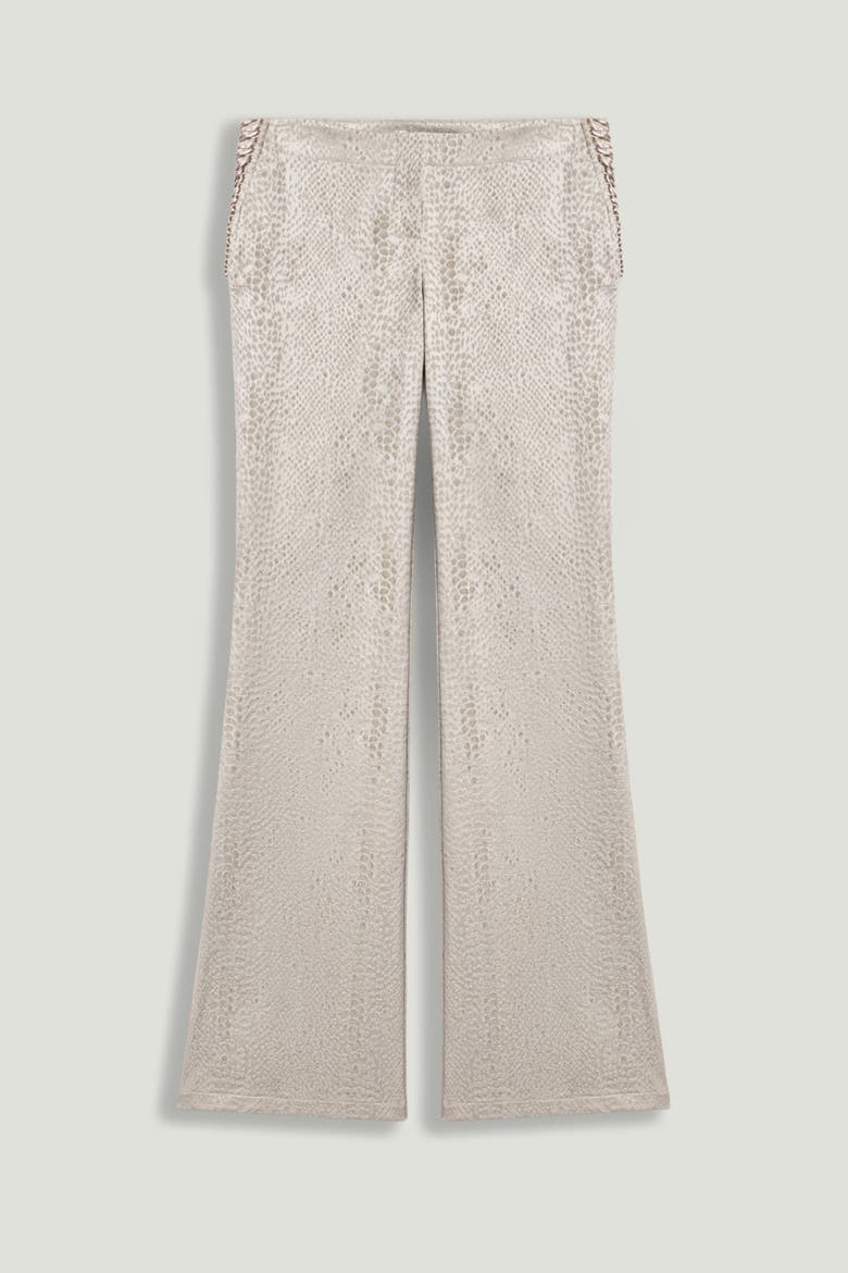 Snake Print Jacquard Flare Trousers, Alternate, color, Multi-Colored