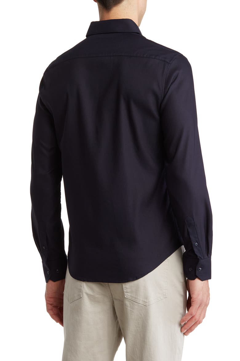 Navy Solid Stretch Button-Up Shirt, Alternate, color, NAVY