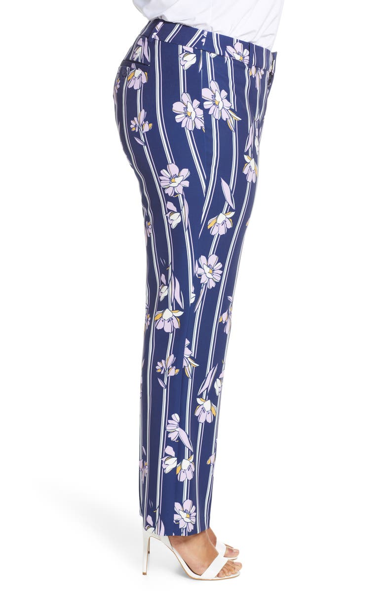 ELOQUII Floral Wide Leg Trousers, Alternate, color,