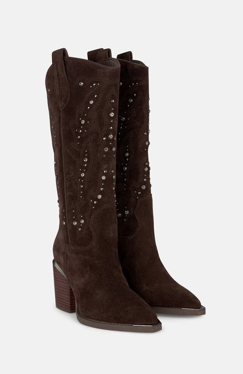 Studded Heeled Boot Stones