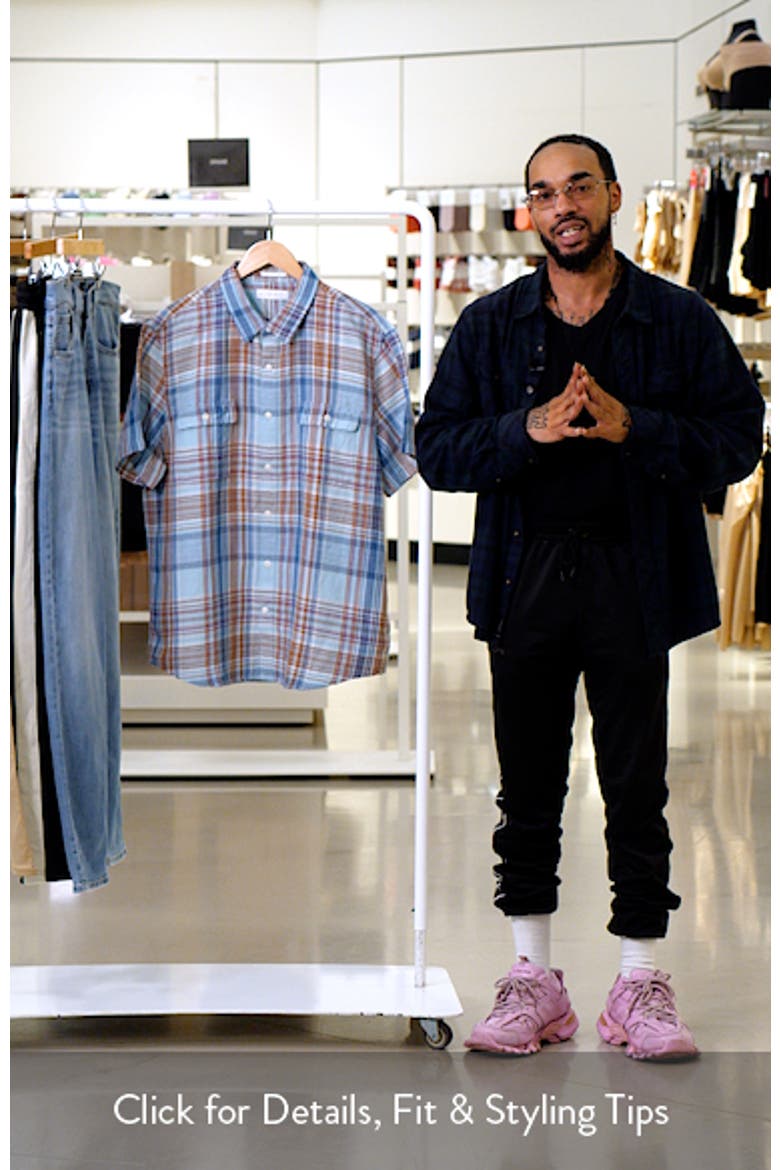 Plaid Notch Collar Button-Up Shirt video