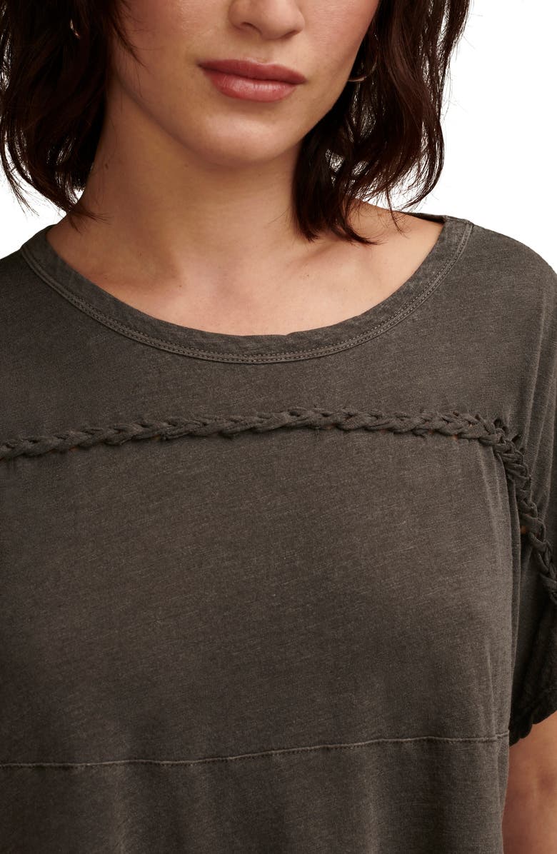 Lucky Brand Braided Dolman Sleeve T-Shirt, Alternate, color, 