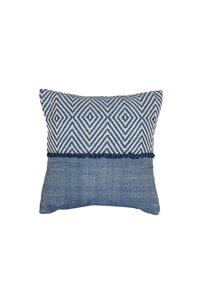 Outdoor Geometric Filled Throw Pillow, 18" x 18" Blue, Main, color, Blue