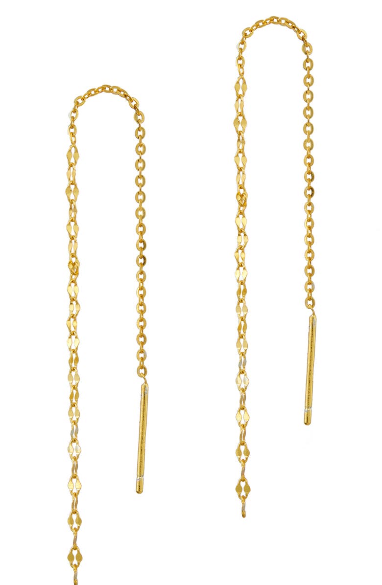 SAVVY CIE JEWELS Chain Threader Earrings, Main, color, Gold