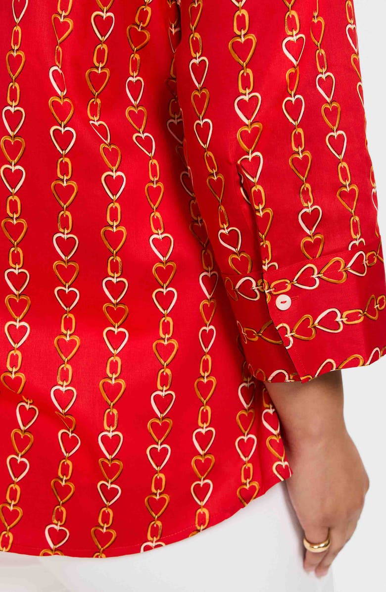 Foxcroft Mary Love Chain Print Cotton Button-Up Shirt, Alternate, color, 