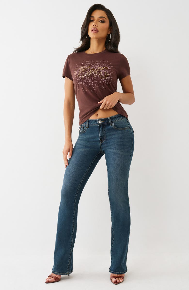 True Religion Becca Button Flap Bootcut Jeans, Alternate, color, Dark Woodland Wash