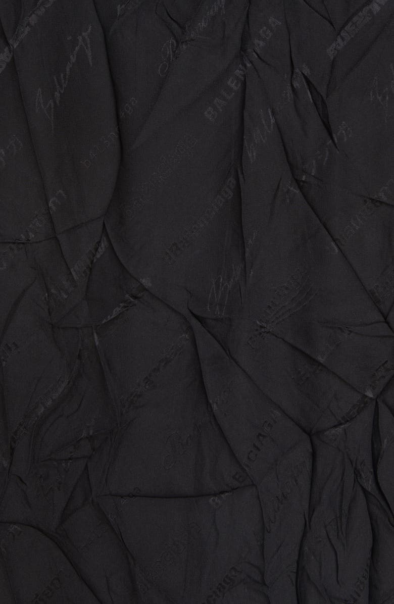 Balenciaga Logo Jacquard Silk Button-Up Shirt, Alternate, color, 