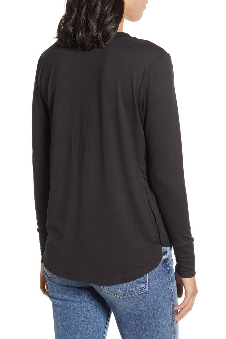 V-Neck Butter Top, Alternate, color, BLACK