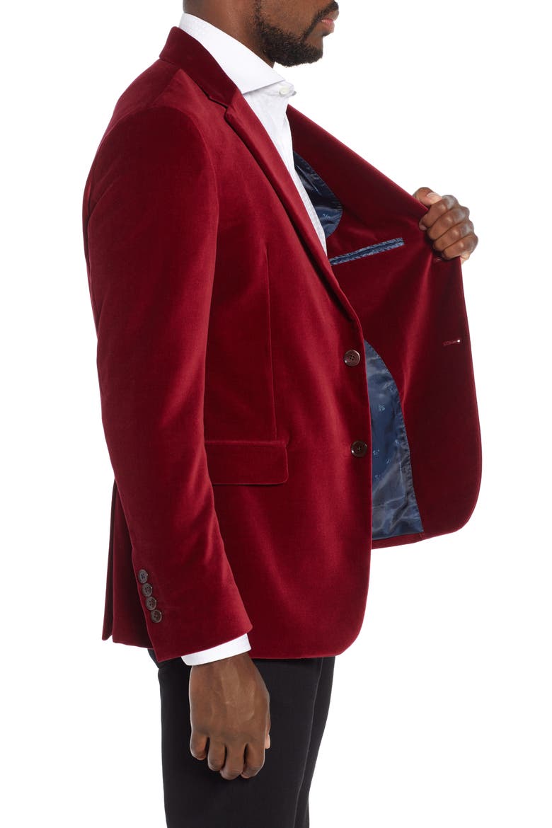 Velveteen Blazer, Alternate, color, WINE