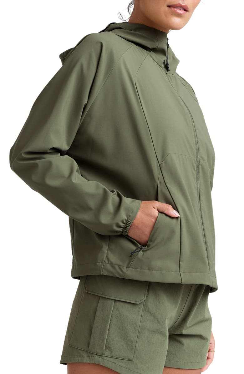 Beyond Yoga Cross Country Packable Jacket, Alternate, color, Olive Branch