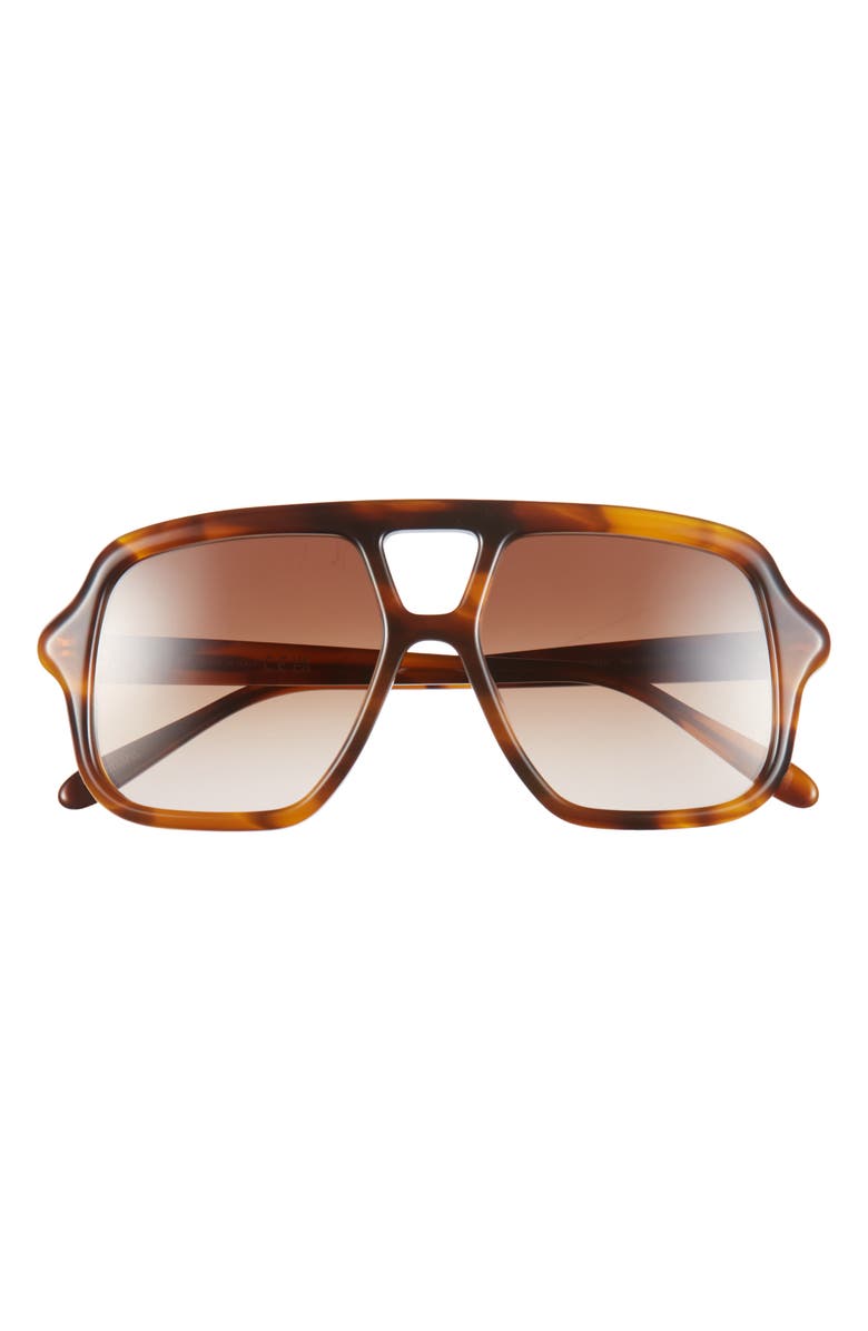 Loewe Slim Rectangular Sunglasses, Main, color, Dark Havana / Gradient Brown