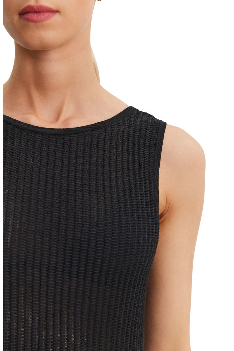 Textured Ribbed Sleeveless Knit Dress, Alternate, color, BLACK
