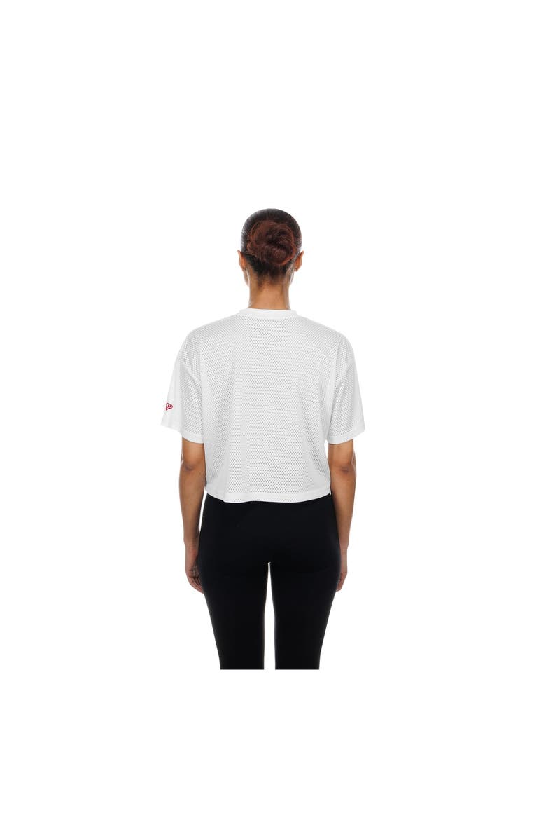 Women's New Era  White Kansas City Chiefs Summer Mesh Cropped Boxy T-Shirt, Alternate, color, White
