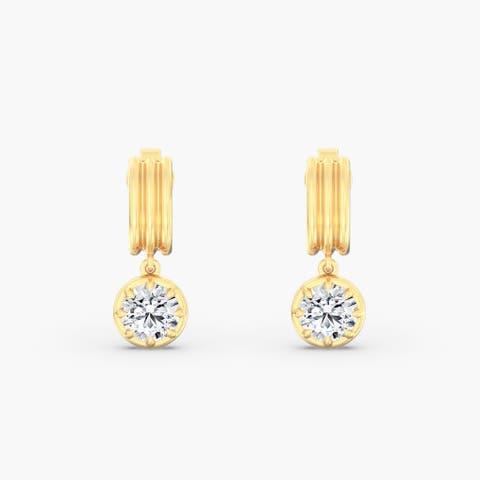 Round Aura Drop Lab Diamond in 14K Gold