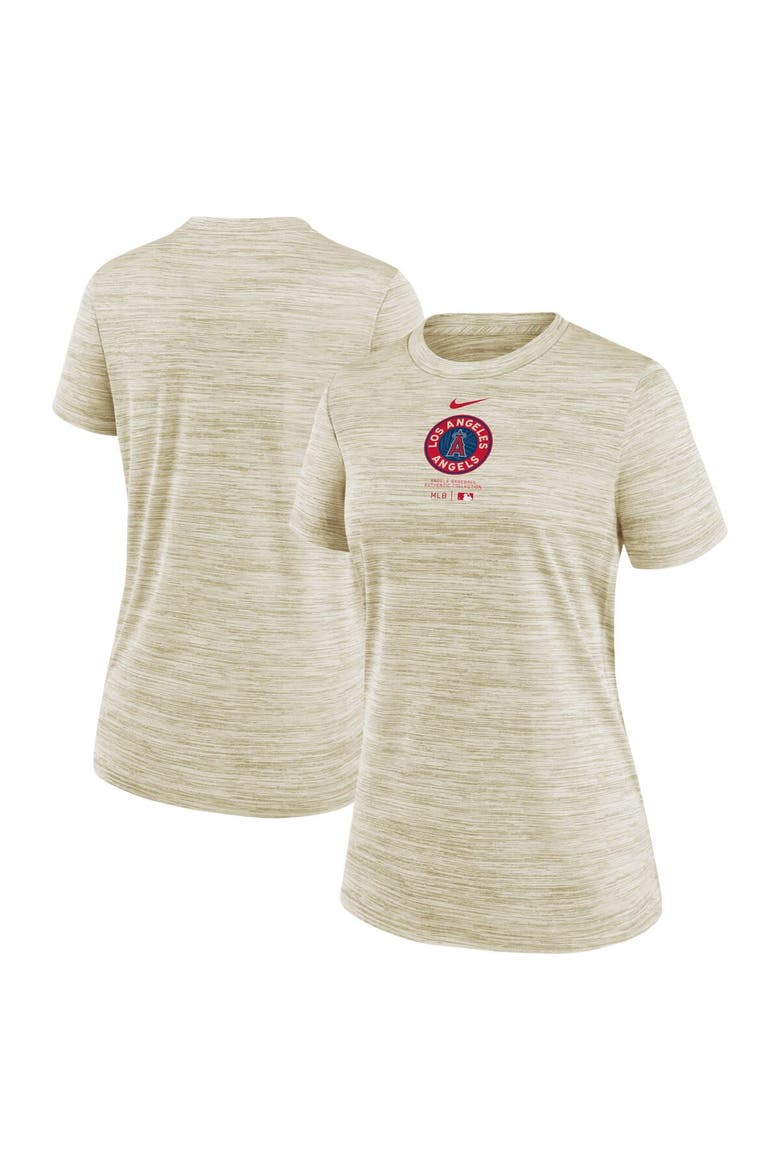 Women's Nike Cream Los Angeles Angels City Connect Practice Velocity T-Shirt, Alternate, color, Cream