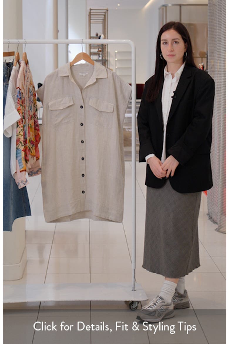 Short Sleeve Linen Utility Mini Shirtdress video