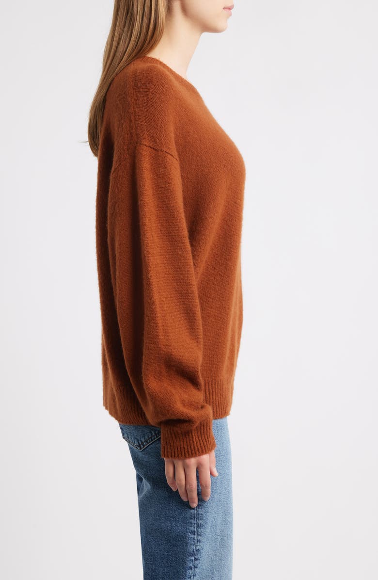 FRAME The Cashmere Brushed Sweater, Alternate, color, Rust