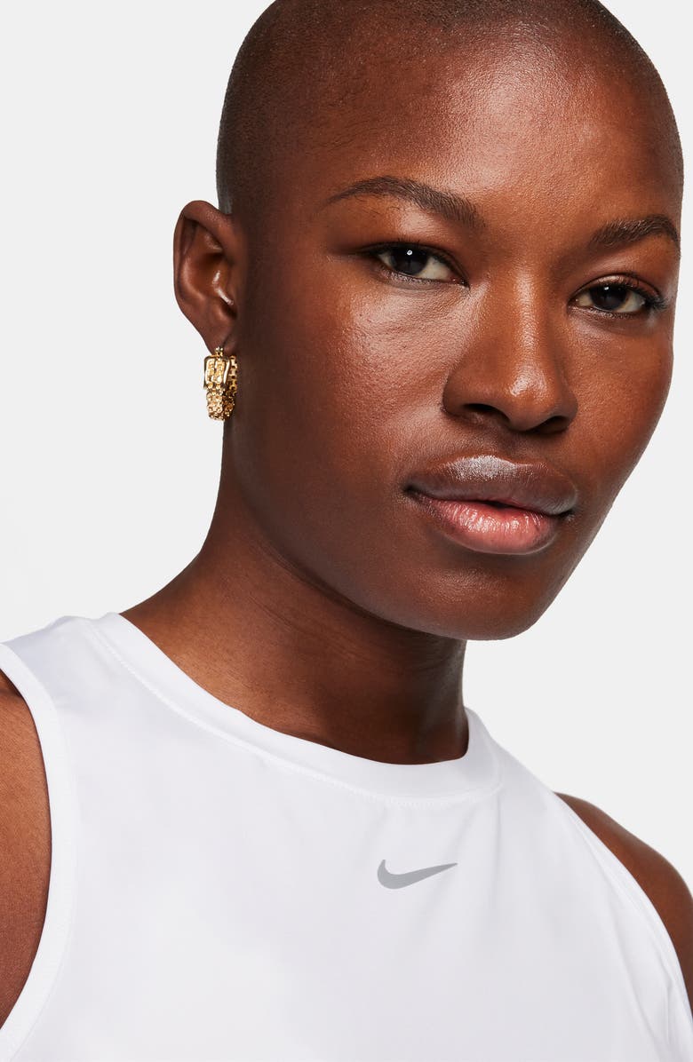 Nike One Classic Dri-FIT Crop Tank, Alternate, color, White/Black