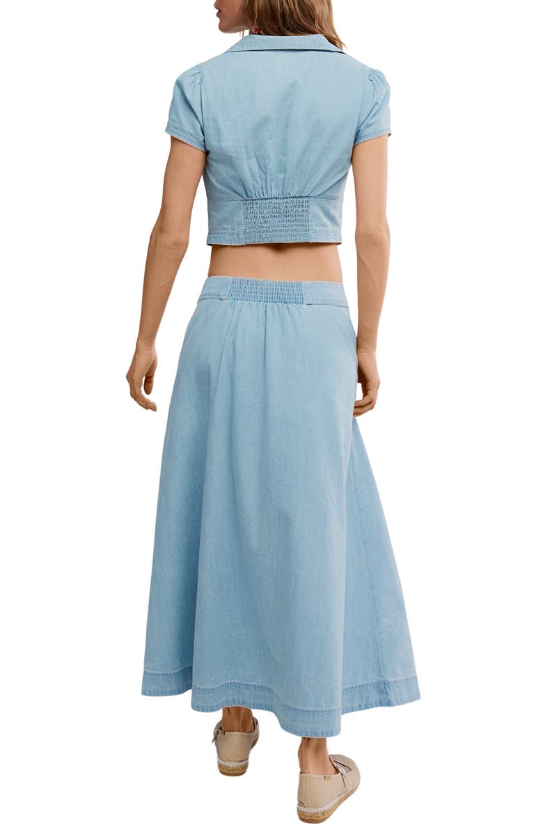 Free People Easy Does It Crop Cotton Button-Up Top & Maxi Skirt Set, Alternate, color, 