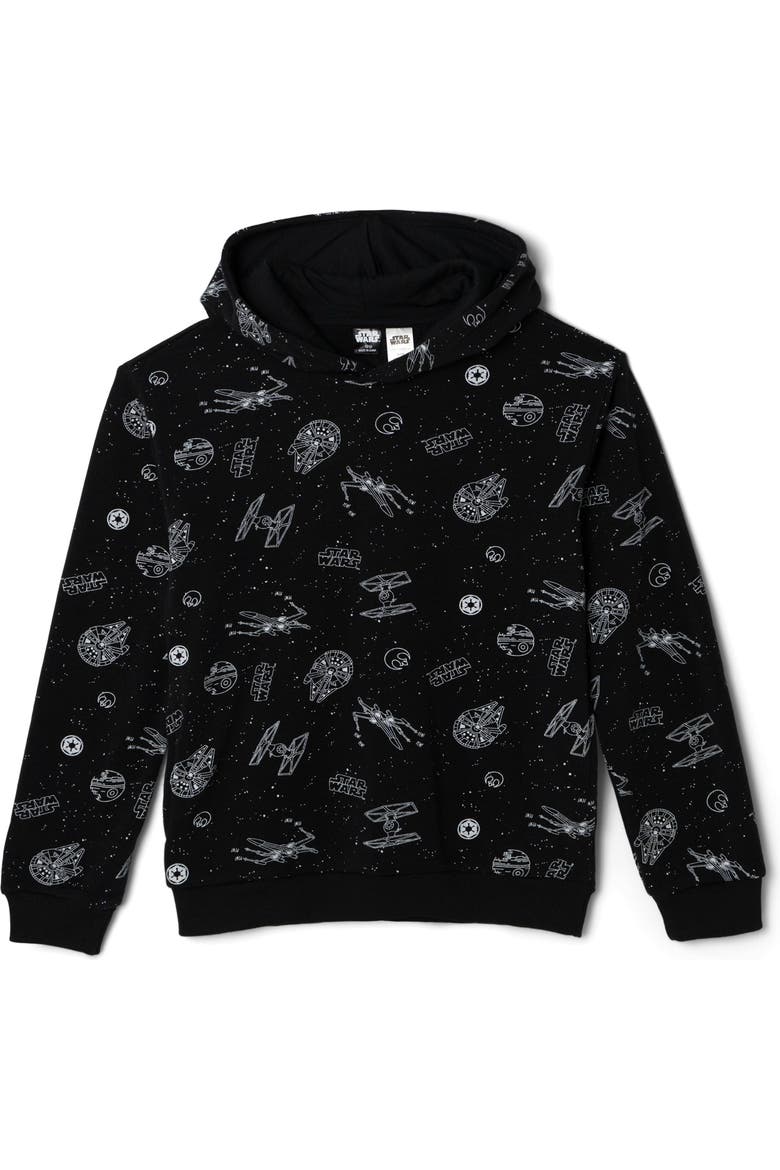 Fleece Pullover Hoodie (toddler, Little Kid & Big Kid), Main, color, Black Starry Print
