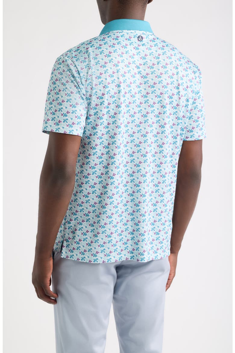 Mike V Floral Piqué Performance Golf Polo, Alternate, color, SEAFOAM