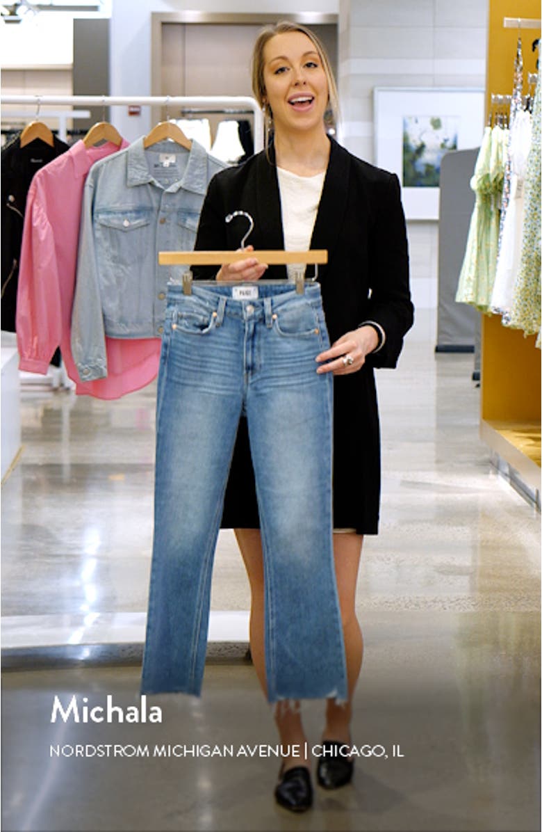 Colette Raw Hem High Waist Crop Flare Jeans, sales video thumbnail