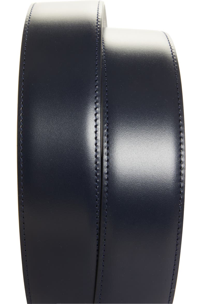 Salvatore Ferragamo Reversible Double Gancio Leather Belt, Alternate, color, BLUE MARINE WHITE