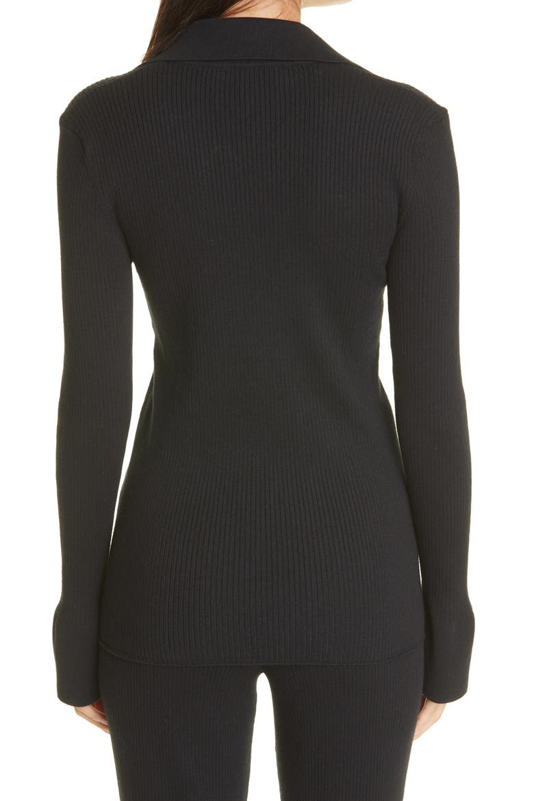 Slim Rib Cardigan, Alternate, color, NOIR