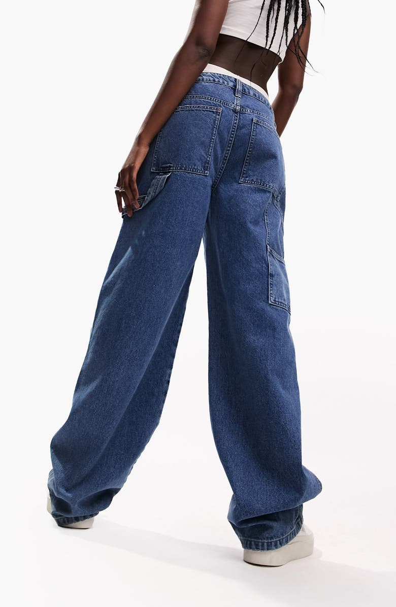 ASOS DESIGN Wide Leg Cargo Jeans, Alternate, color, 