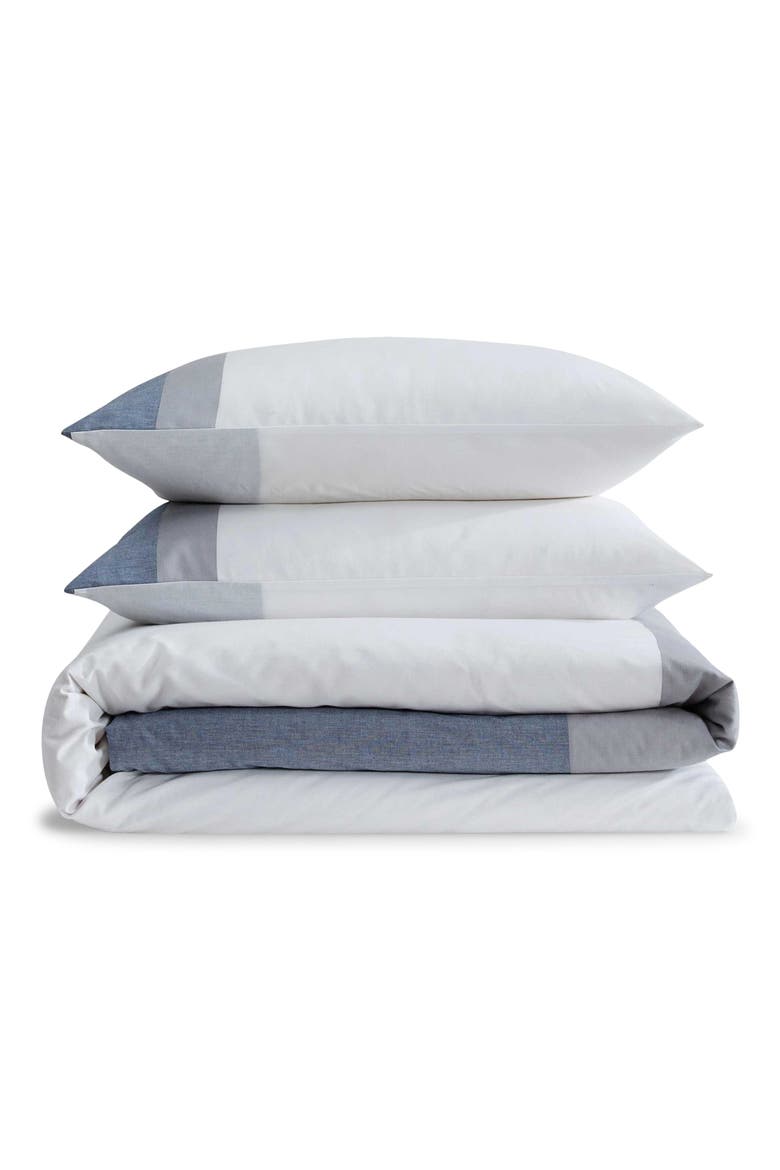 Chambray Handkerchief Duvet Cover & Shams Set, Main, color, LIGHT / MEDIUM BLUE