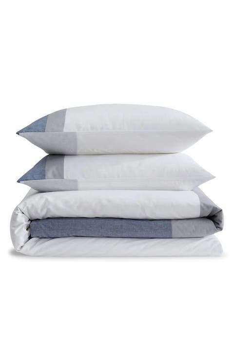 Chambray Handkerchief Duvet Cover & Shams Set
