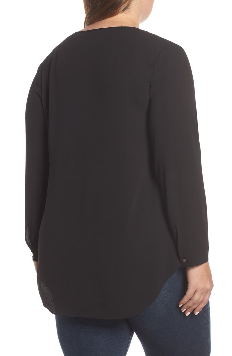 Vince Camuto Soft Texture Split Neck Tunic, Alternate, color, 