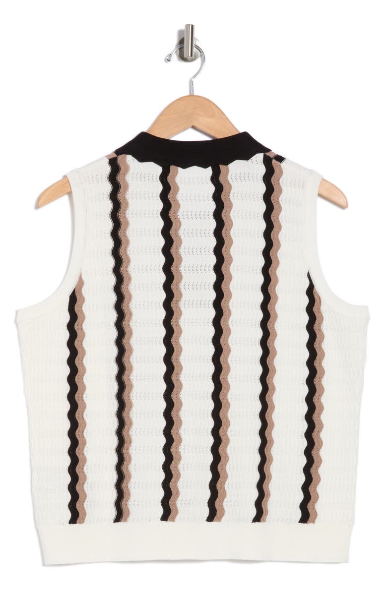 Adrianna Papell Pointillé Polo Sweater, Alternate, color, 