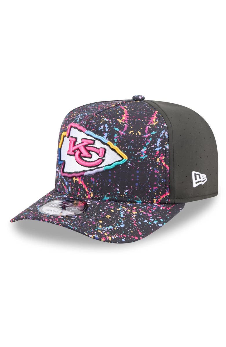 New Era Men
s New Era  Black Kansas City Chiefs 2025 NFL Crucial Catch A-Frame 9FIFTY Snapback Hat, Alternate, color, Black