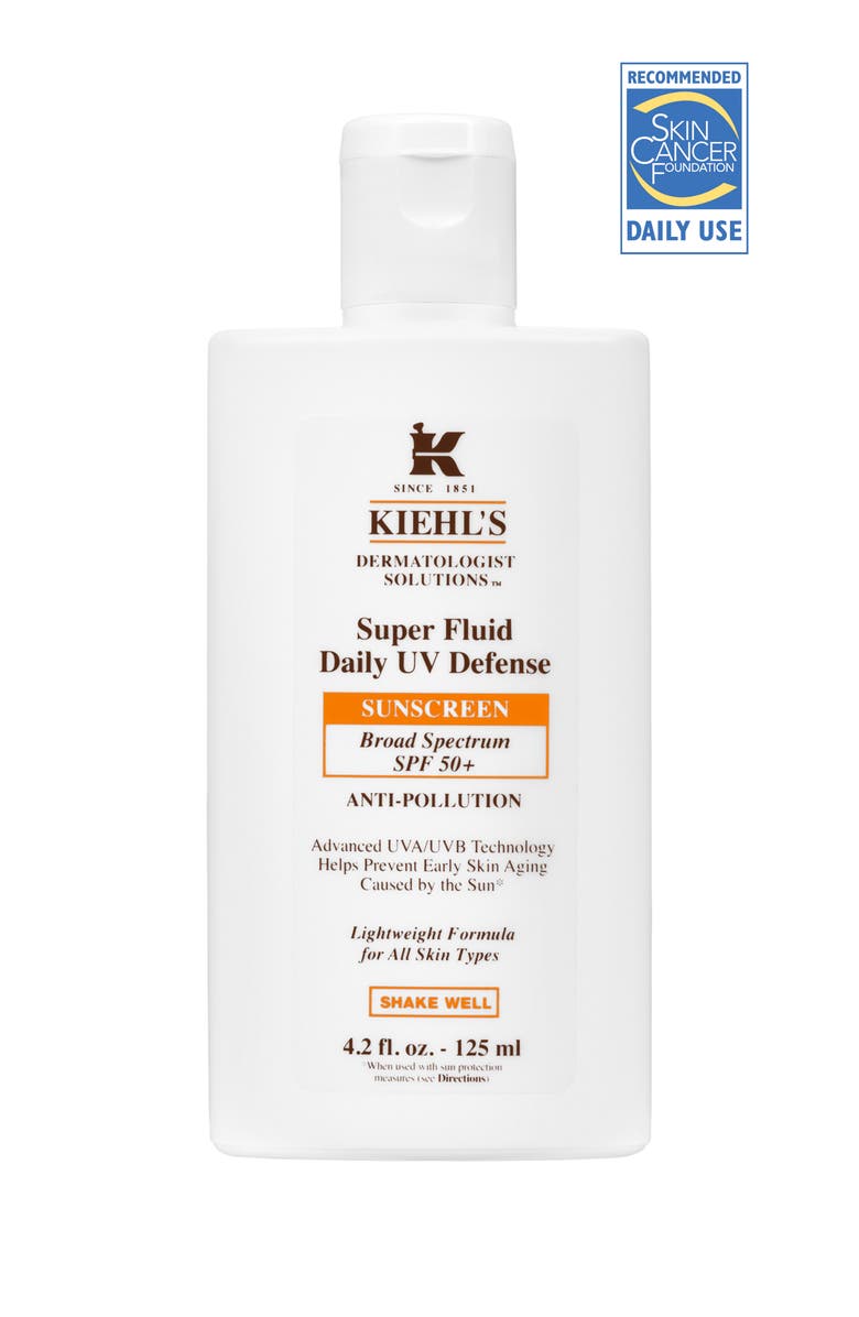 Kiehl's Since 1851 Super Fluid Daily UV Defense Broad Spectrum SPF 50+ Face Sunscreen, Main, color, 
