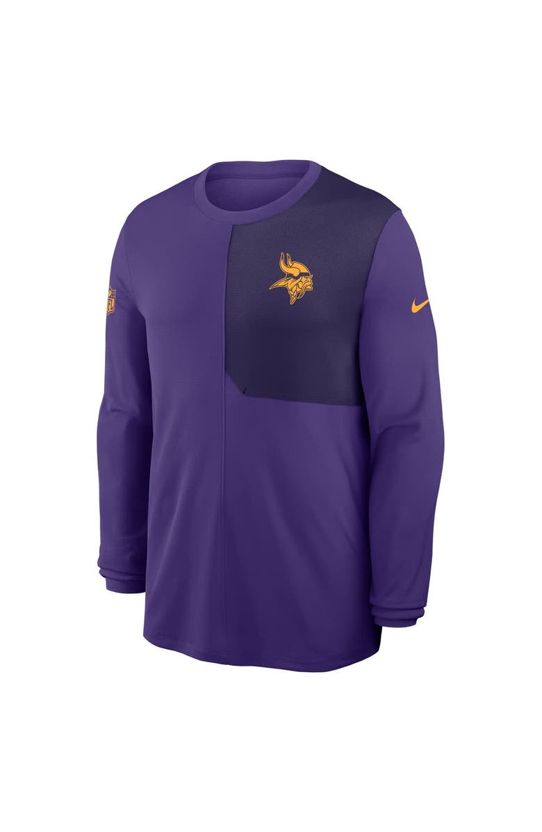Nike Men's Nike Purple Minnesota Vikings Sideline Coach UV Performance Long Sleeve T-Shirt, Alternate, color, Purple