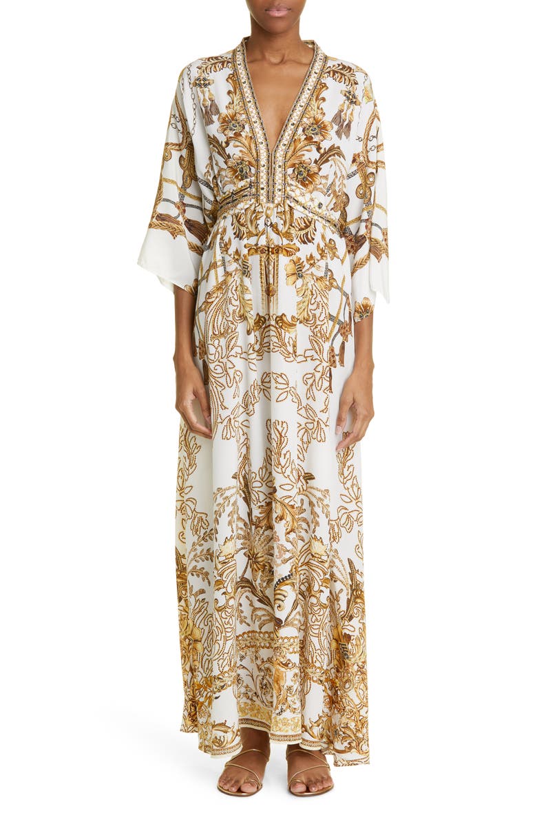 Camilla Road to Riches Silk Caftan Maxi Dress, Main, color,