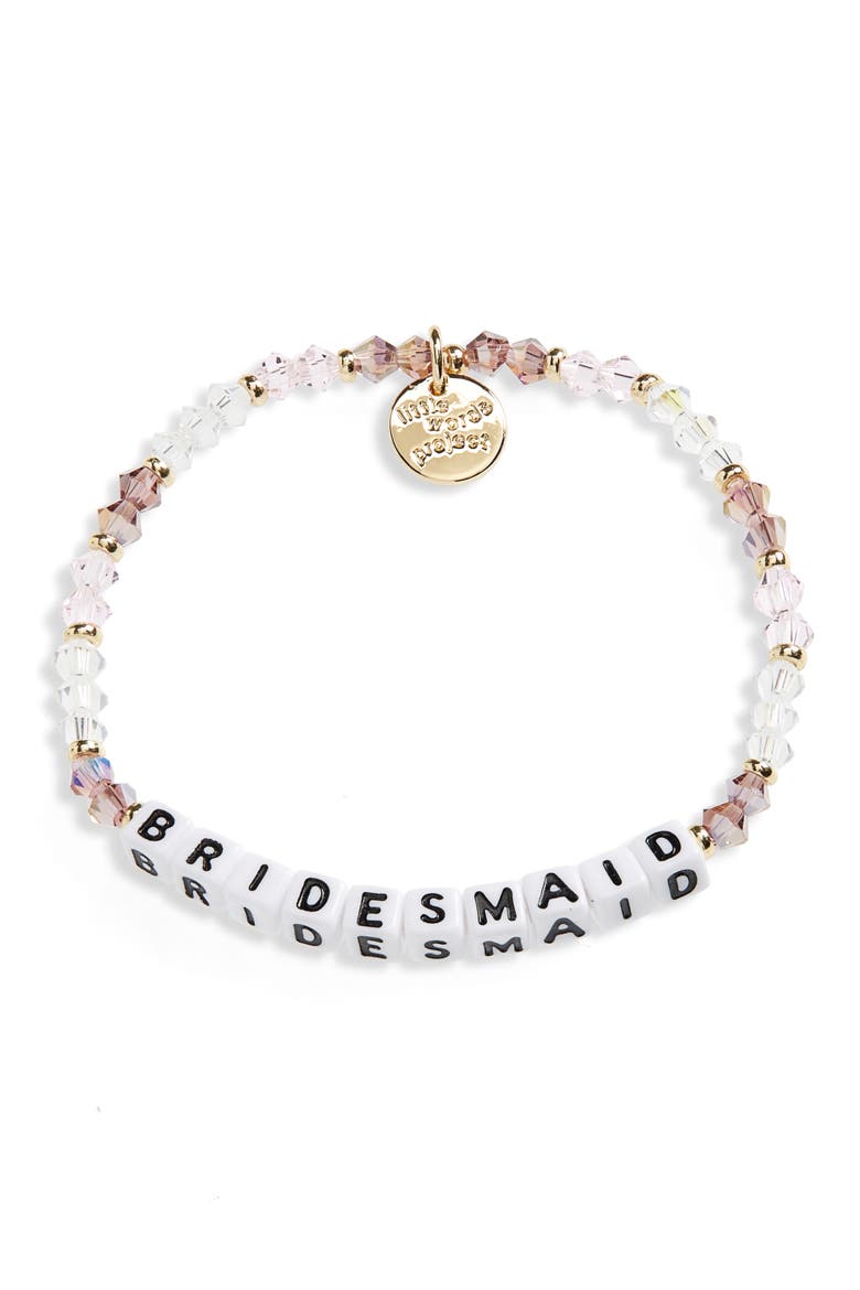 Bridesmaid Beaded Stretch Bracelet, Main, color, WHITE MULTI
