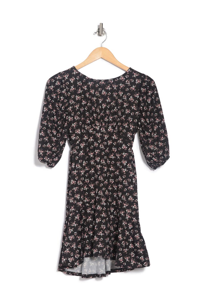 Velvet Torch Floral Puff Sleeve Mini Dress, Alternate, color, 