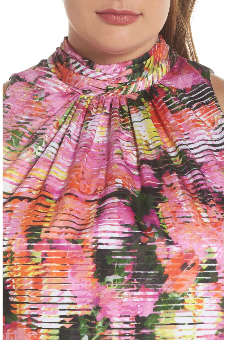 Back Bow Halter Dress, Alternate, color, SOFT WHITE/ PINKS