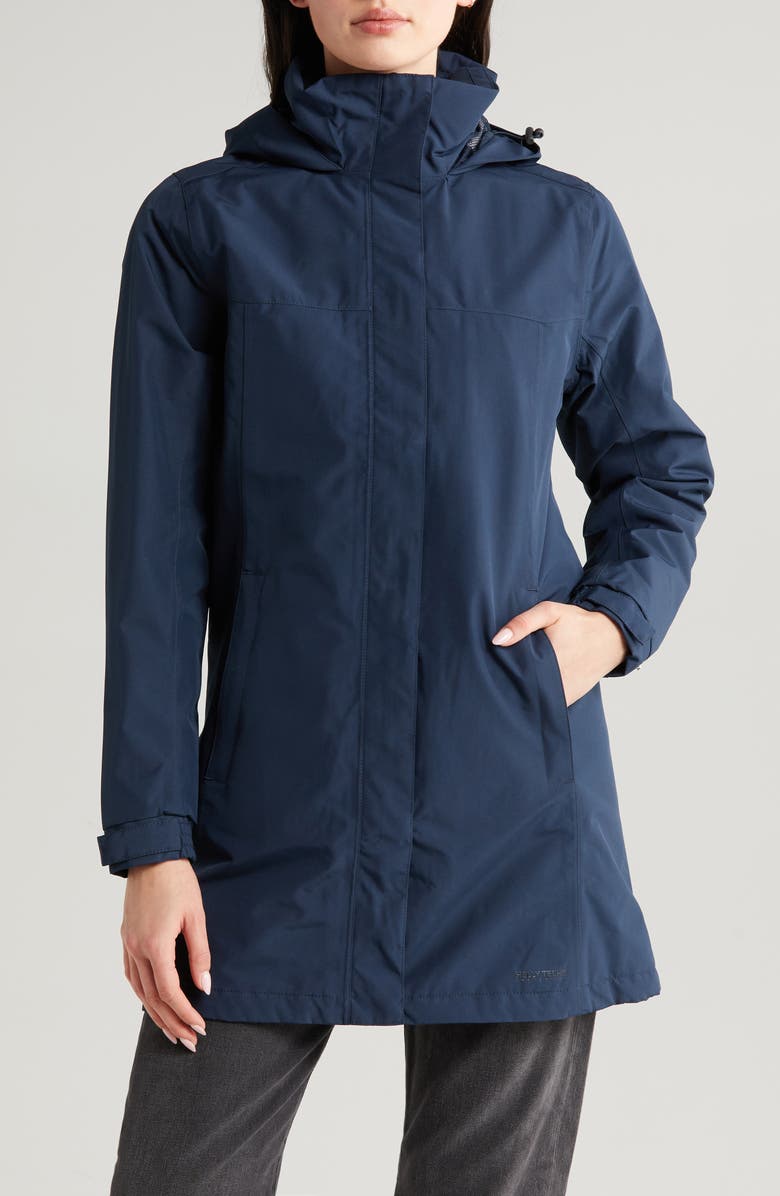 Helly Hansen Aden Hooded Waterproof Insulated Rain Jacket, Alternate, color, 597 Navy