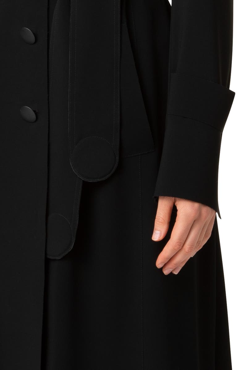 Akris punto Laser Cut Technical Crepe Trench Coat, Alternate, color, Black